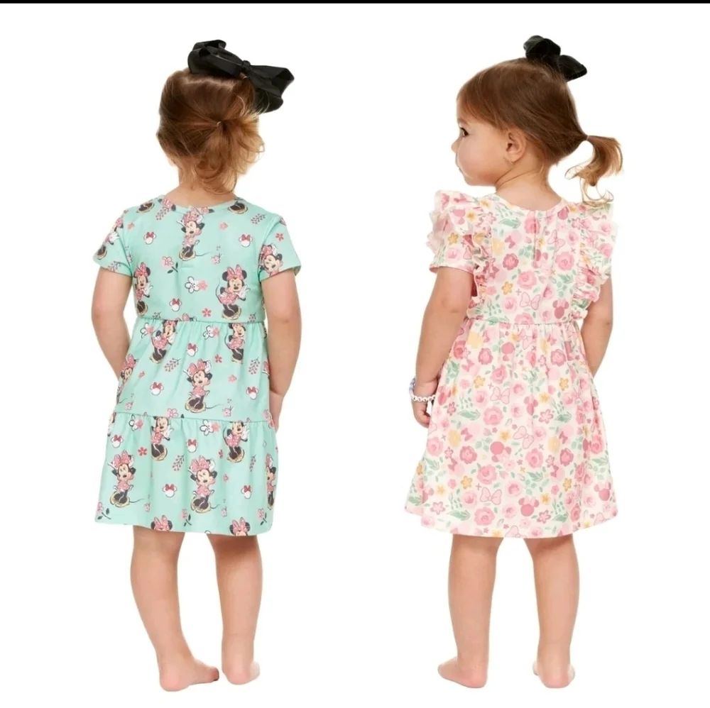 Disney Baby Minnie Mouse 2Pc Matching Mint Green Tiered Dress Set Size 3M NWOT